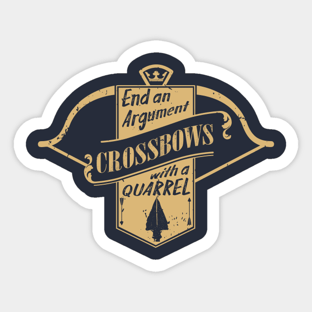 Crossbows Role Playing Tee Sticker by KennefRiggles